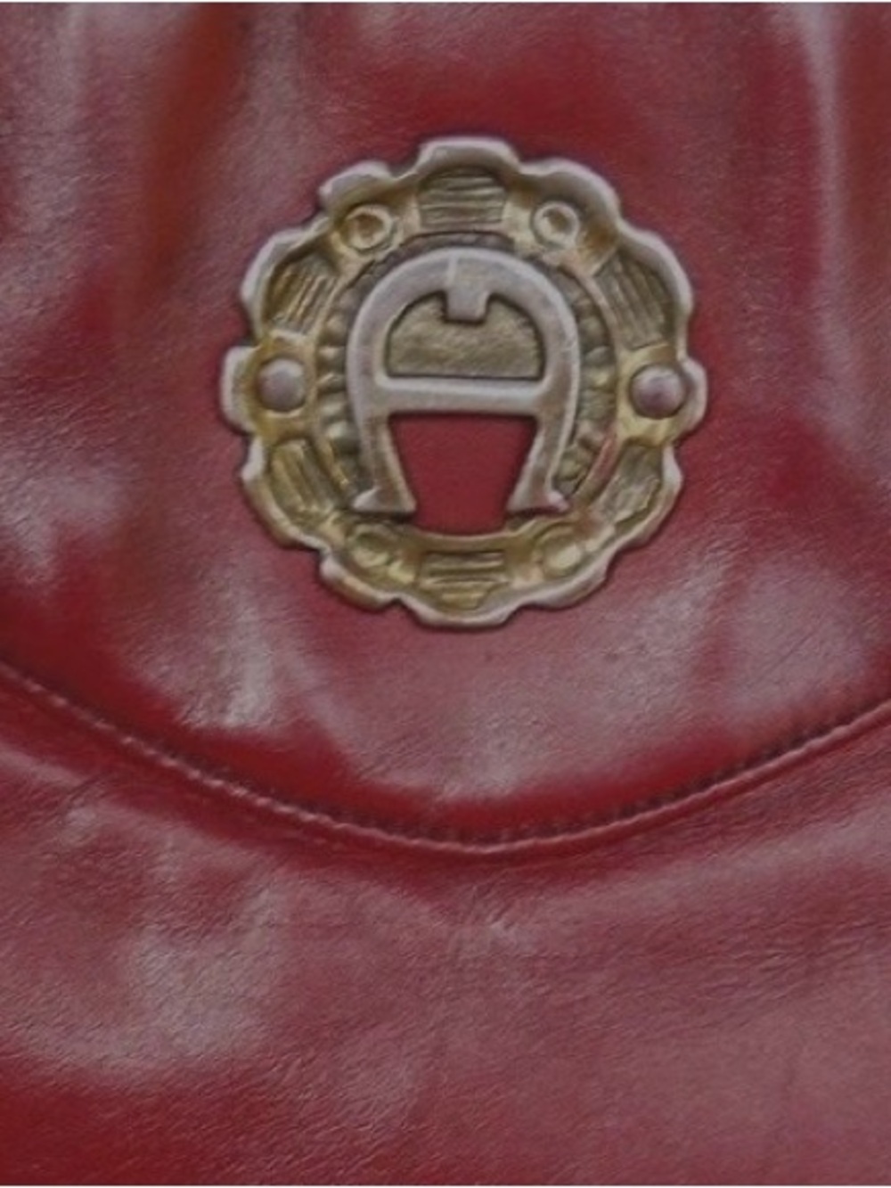 Etienne Aigner Early *Hand Made* Classic Antic Red Leather Shoulder Bag